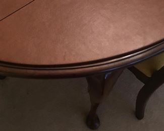 CHERRY TABLE W/6 CHAIRS, TABLE PADS INCLUDED. EXCELLENT CONDITION