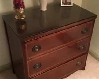 ANTIQUE CHEST W/SLIDE-OUT SURFACE
