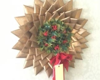 VINTAGE HAND-MADE WREATH (MADE WITH COMPUTER PUNCH CARDS)