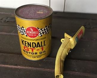 VINTAGE (FULL) OIL CAN, OIL CAN SPOUT