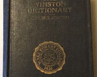WAKE FOREST COLLEGE "THE WINSTON DICTIONARY"