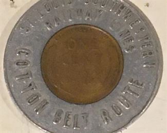 VICTORY COIN/TOKEN FROM ST. LOUIS SOUTHWESTERN RAILWAY LINES - COTTON BELT ROUTE