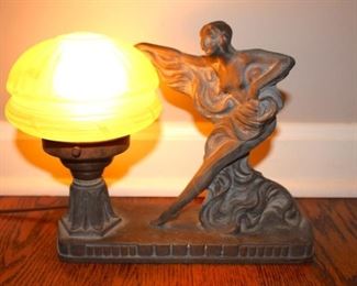 Rare Figural Art Deco Lamp
