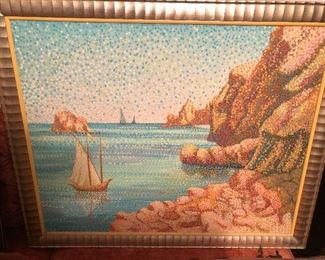 Pointillist oil on canvas