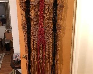 Vintage macrame wall hanging