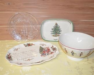 William Sonoma Christmas Bowl and Spode