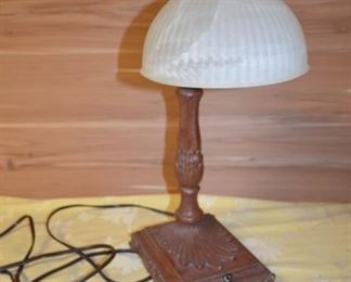 Glass and Metal Base Table Lamp