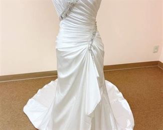 Impression Bridal Size 12 Wedding Gown White with Silver