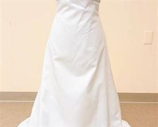 Size 8 White Strapless Bridal Gown