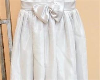 White with Pearl Detail Flower Girl Special Occasion Dress - No Size Tag; appears to be size 7 or 8