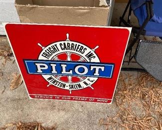 Nice Vintage Pilot Freight Carriers Sign Winston Salem, N.C.