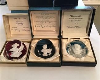 Baccarat’s Sulphide Paperweight Limited Edition with original boxes