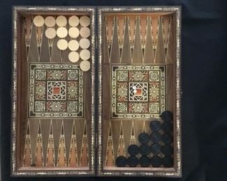 Lebanese Vintage Inlaid Backgammon Set