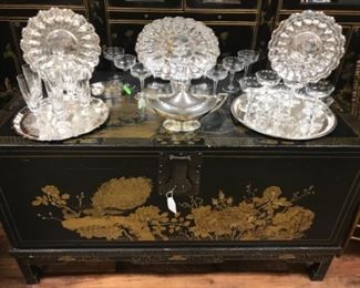 Large Asian black and gold chest