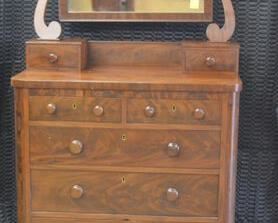 238S Mahogany Empire Chest with Mirror