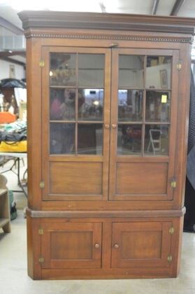 296D 2 pc. Cherry Corner Cabinet