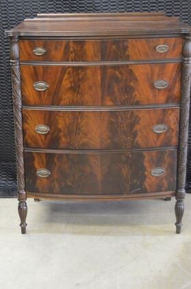 3703 Mahogany Acanthus Carved Chest
