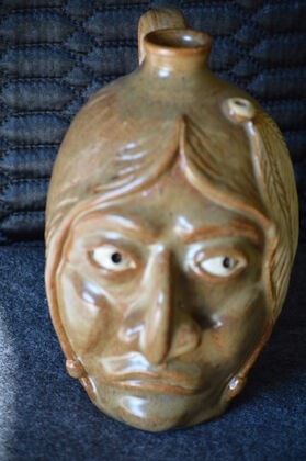 7529 Face Jug with Handle