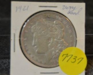7737 1921 P Morgan Silver Dollar
