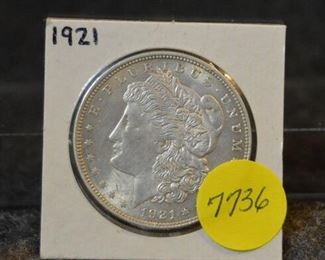 7736 1921 P Morgan Silver Dollar