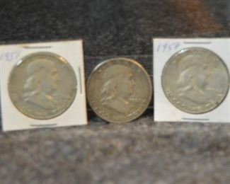 7748 Franklin Silver Half Dollars