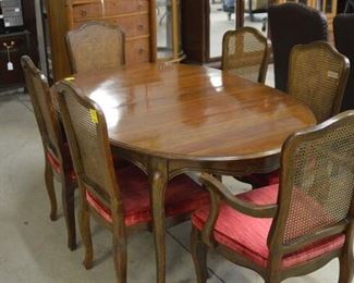 6808 French Table with 6 Cane Back Chairs