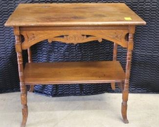 3707 Oak Table with Shelf