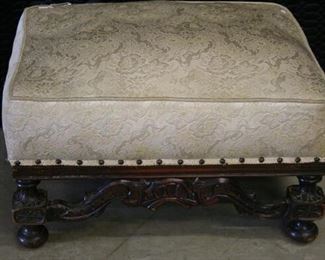 3712 Beige Ottoman with Bun Feet