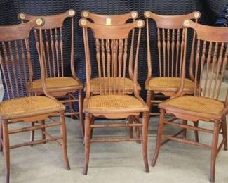 3714 6 Cane Seat Spindle Back Chairs