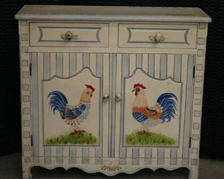 3727 Painted Cabinet with Roosters