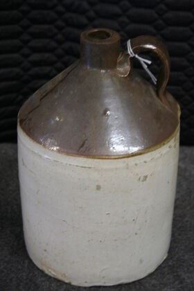 3739 White Brown Stoneware Jug