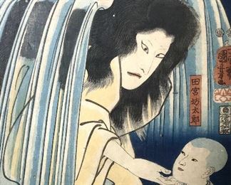 Diptych Signed Japanese Woodblock Artworks