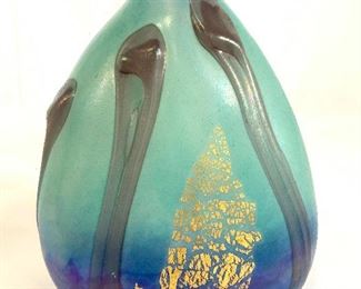 JEAN LUC GAMBIER Signed Art Glass Vase,France
