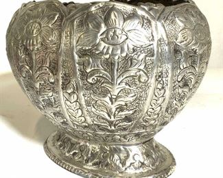 Silver Plated Flower Vessel/Planter, India