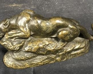 Signed French Bronze Sculpture of Panther