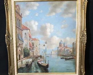 EDWARD JACKSON Signed Oil on Canvas Venice Scene
