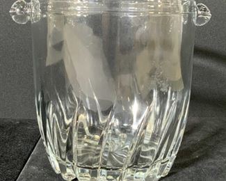 Vintage Cut Clear Crystal Ice Bucket