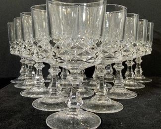 Set 15 Vintage Crystal Stemware Glasses