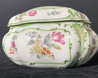 Vintage Signed French Porcelain Lidded Vessel