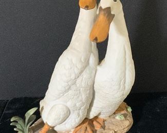 ROYAL CROWN BYRON Signed Ceramic Duck Pair Figural