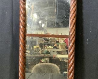 Vintage Wooden Framed Mirror with Cornice