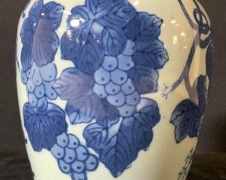 Signed Vintage Asian Celadon Glaze Ginger Jar, Lid