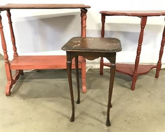 Lot 3 Antique Wooden Country Side Tables