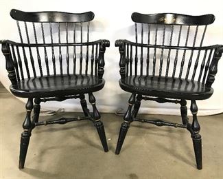Asian Antique Stenciled Wooden Chairs