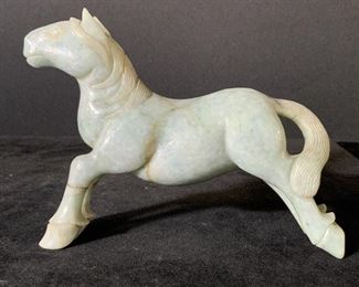 Vintage Asian LIGHT BLUE JADE Horse Carving