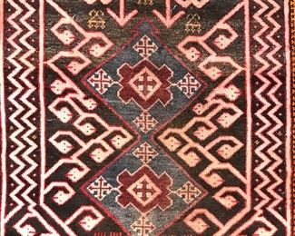 Handmade Antique Turkish Fringed Wool Rug