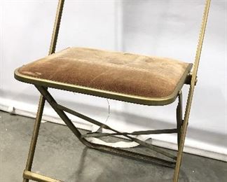 Vintage Cushioned Metal Folding Chair