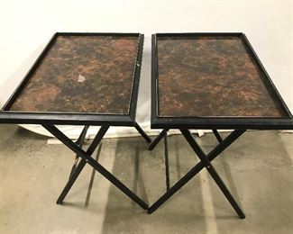 Pair Vintage Folding TV Tray Tables