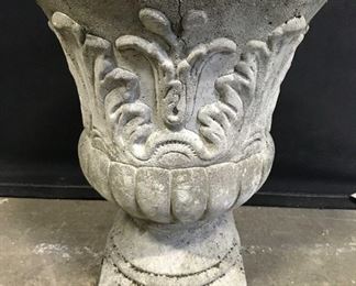 Vintage Outdoor Pedestaled Cement Urn