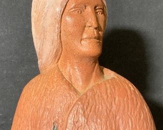 Solid Ceramic Native American Female Figure